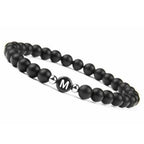 Bracelet noir initiale m