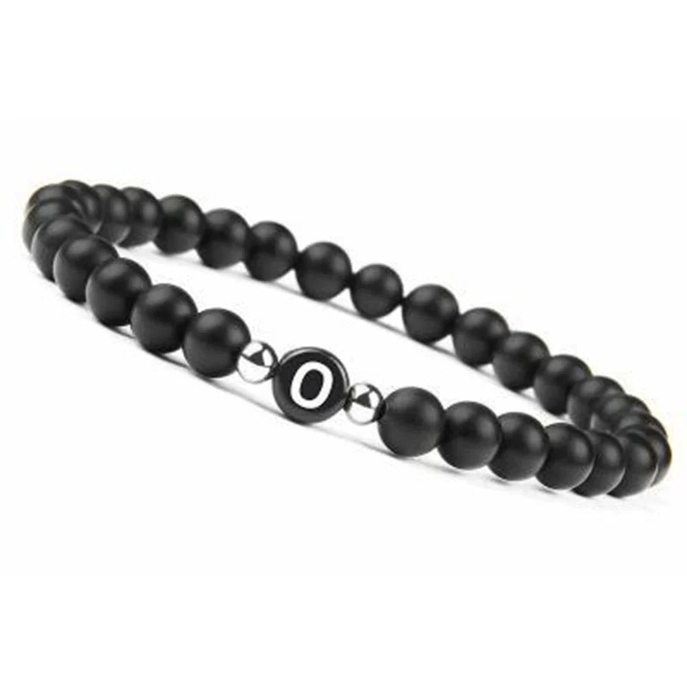 Black initial letter bracelet