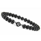 Bracelet noir initiale q