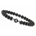 Black initial letter bracelet