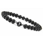 Black initial letter bracelet