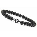Black initial letter bracelet