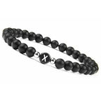 Black initial letter bracelet