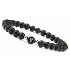 Black initial letter bracelet