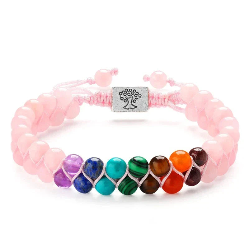 Rose 7 Chakra Stone Bracelet