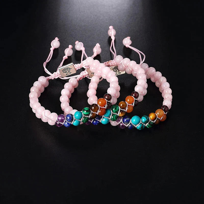 Rose 7 Chakra Stone Bracelet