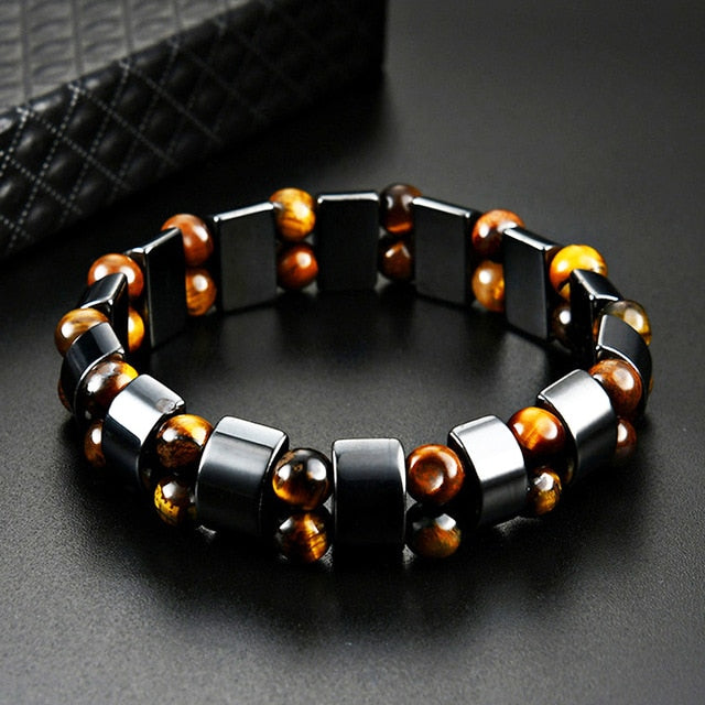 Bracelet Pierre Oeil de Tigre Gourmette Homme