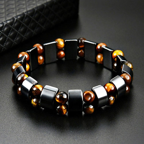 Tiger Eye Stone Men's Gourmet Chain Bracelet