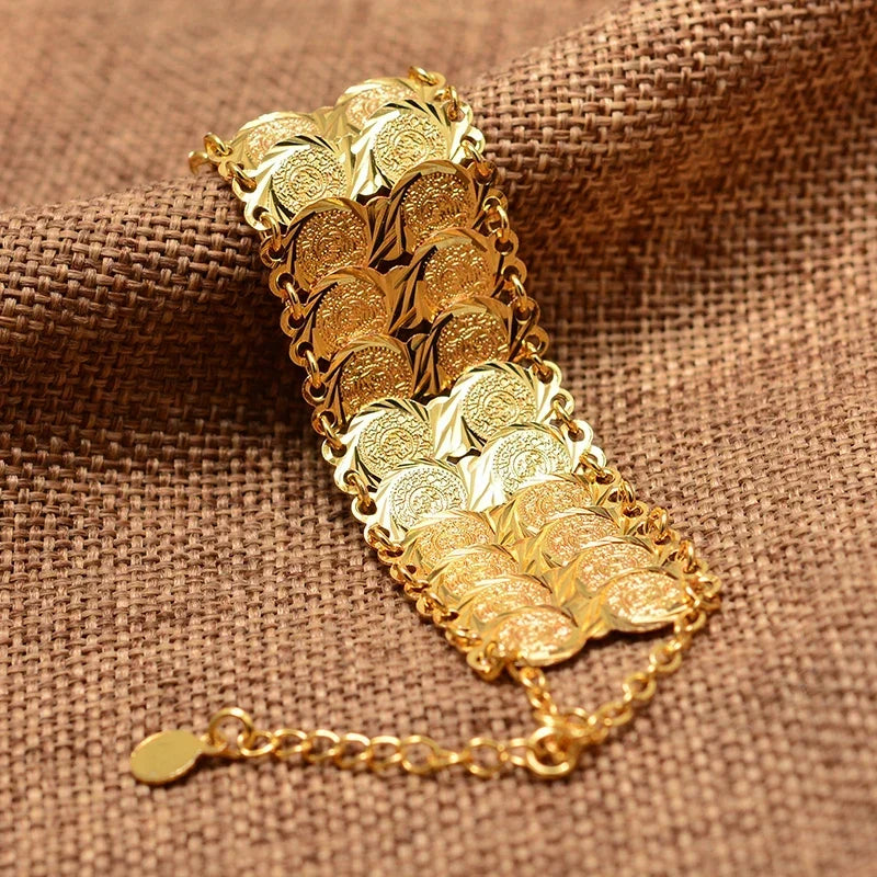 Bracelet pour femme arabe musulman islam or double
