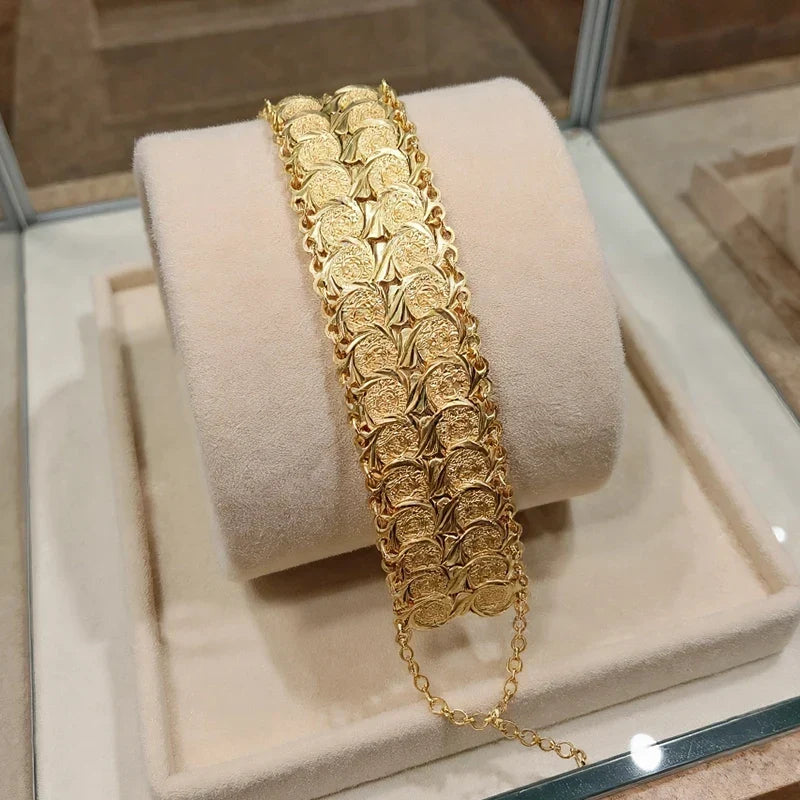 Bracelet pour femme arabe musulman islam or double