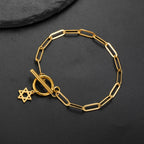 Bracelet pour femme avec pendentif de l'étoile de David symbole juif or