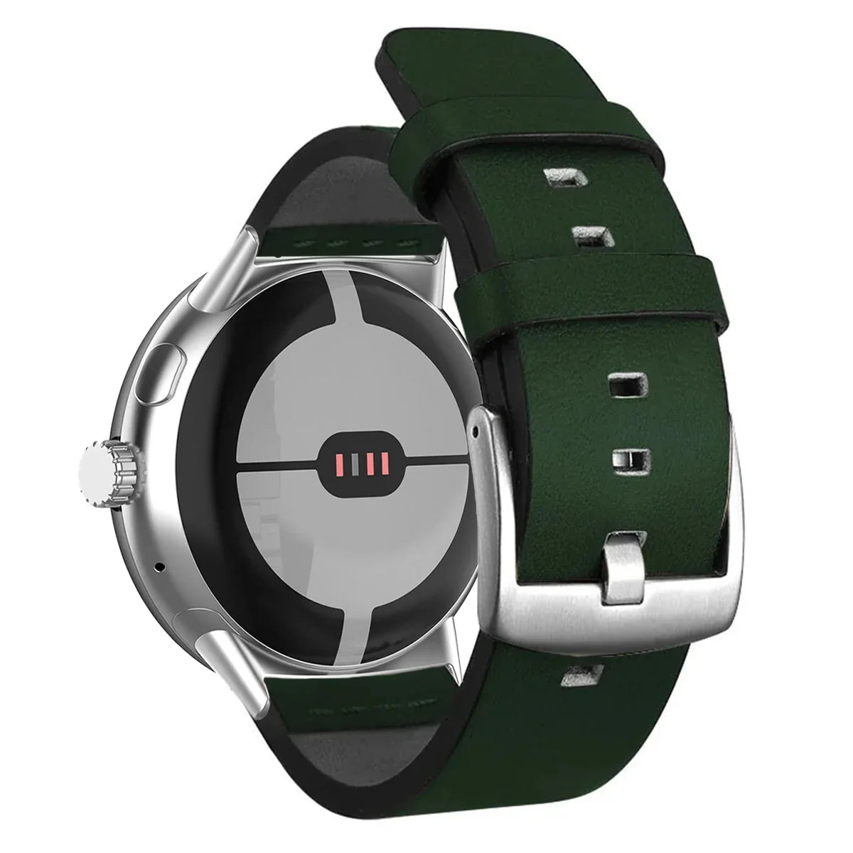Bracelet pour Google Pixel Watch en cuir marron 1, 2, 3, 41mm 45mm vert