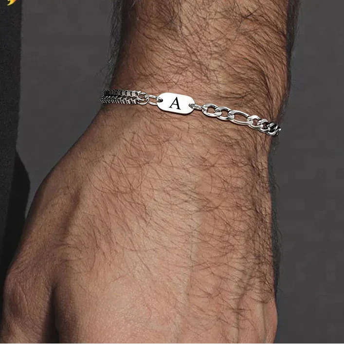 Pulsera para hombre inicial - letra 