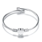 Pulsera Ajustable Corazón Esclava Mujer plata