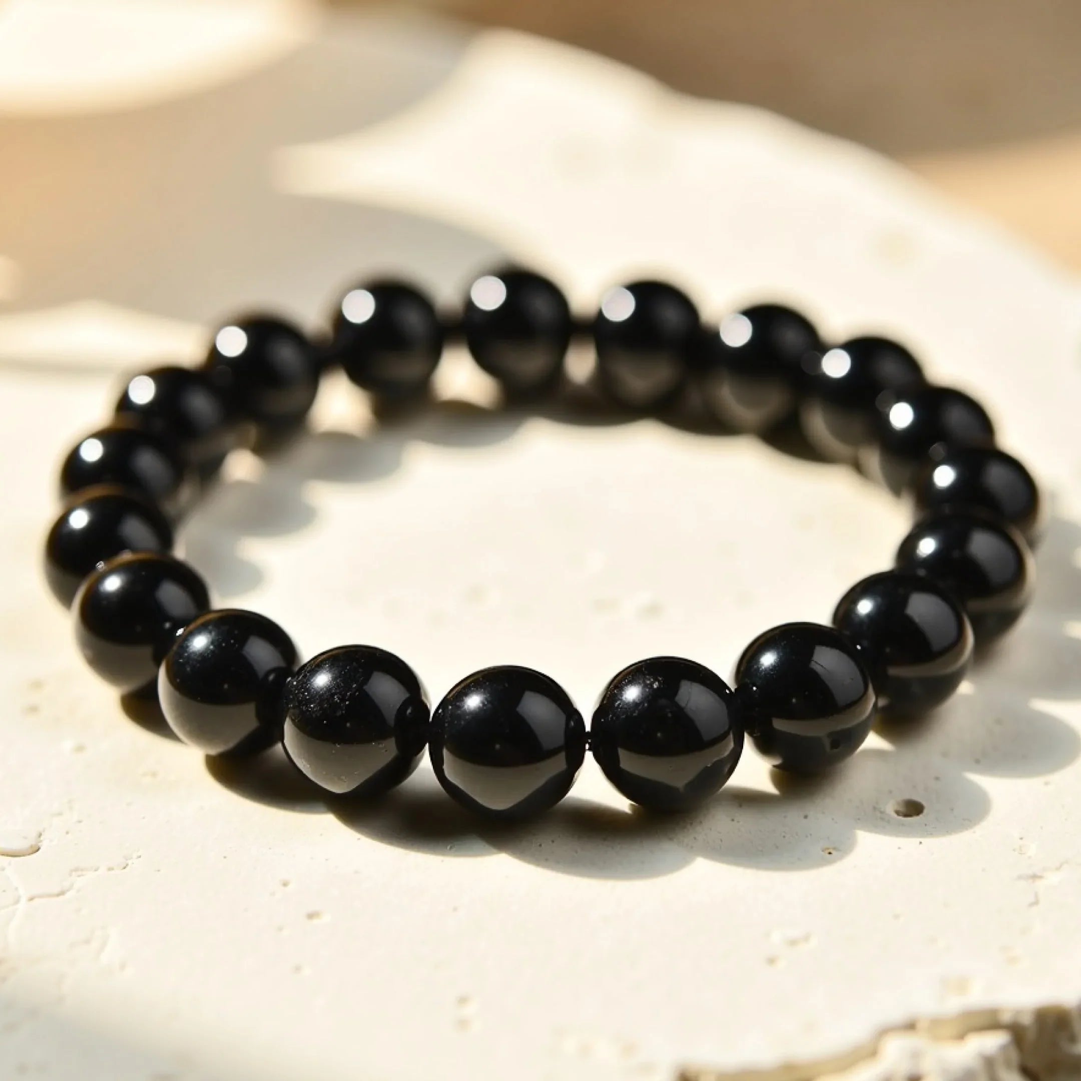 Bracelet "Rempart" en Tourmaline Noire