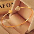 Bracelet Rétro avec Coeur et Cristal