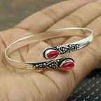 Retro Water Drop Curb Chain Bracelet Red