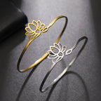 Women's Lotus Flower Bangle Bracelet