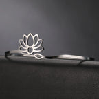Women's Lotus Flower Silver Bangle Bracelet