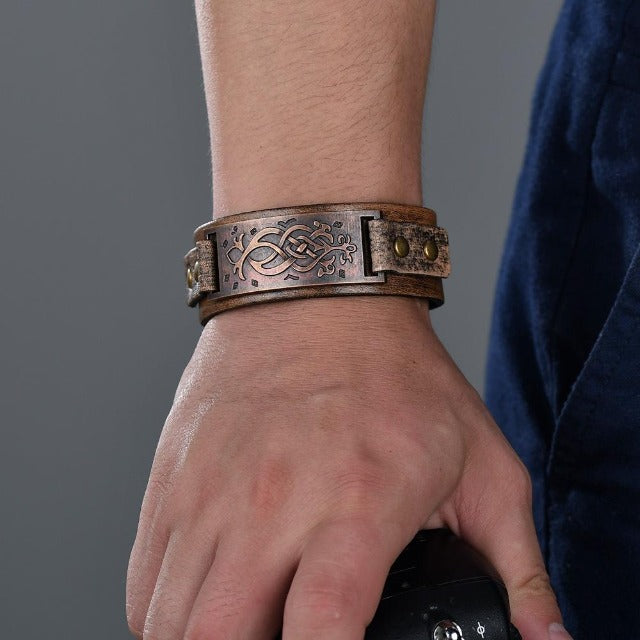 Scandinavian Leather Bracelet for Men