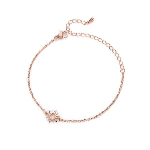 Women's Sun Chain Bracelet Star rose gold