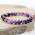 "Spirituality" Bracelet in Amethyst & Purple Agate Curb Chain