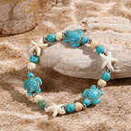 Bohemian Style Bracelet with Turtles and Starfish Shells