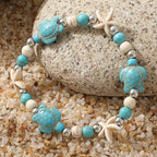 Bohemian Style Bracelet with Turtles and Starfish Shells