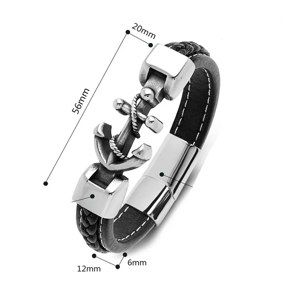 Bracelet torsadé ancre 