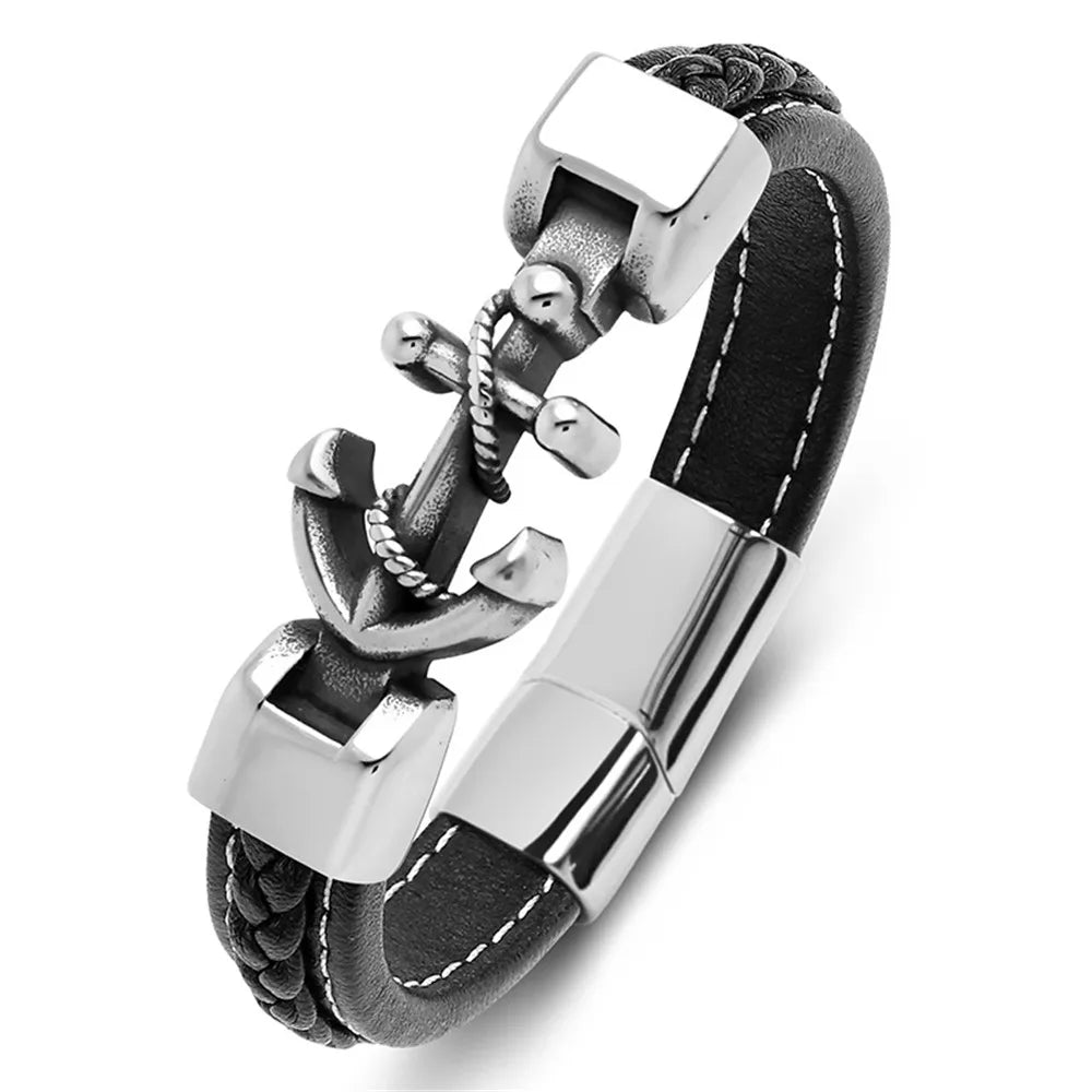 Twisted anchor bracelet