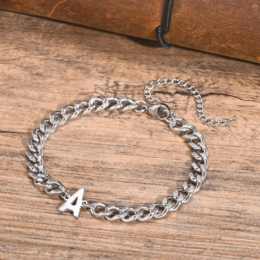 Twisted initial letter bracelet