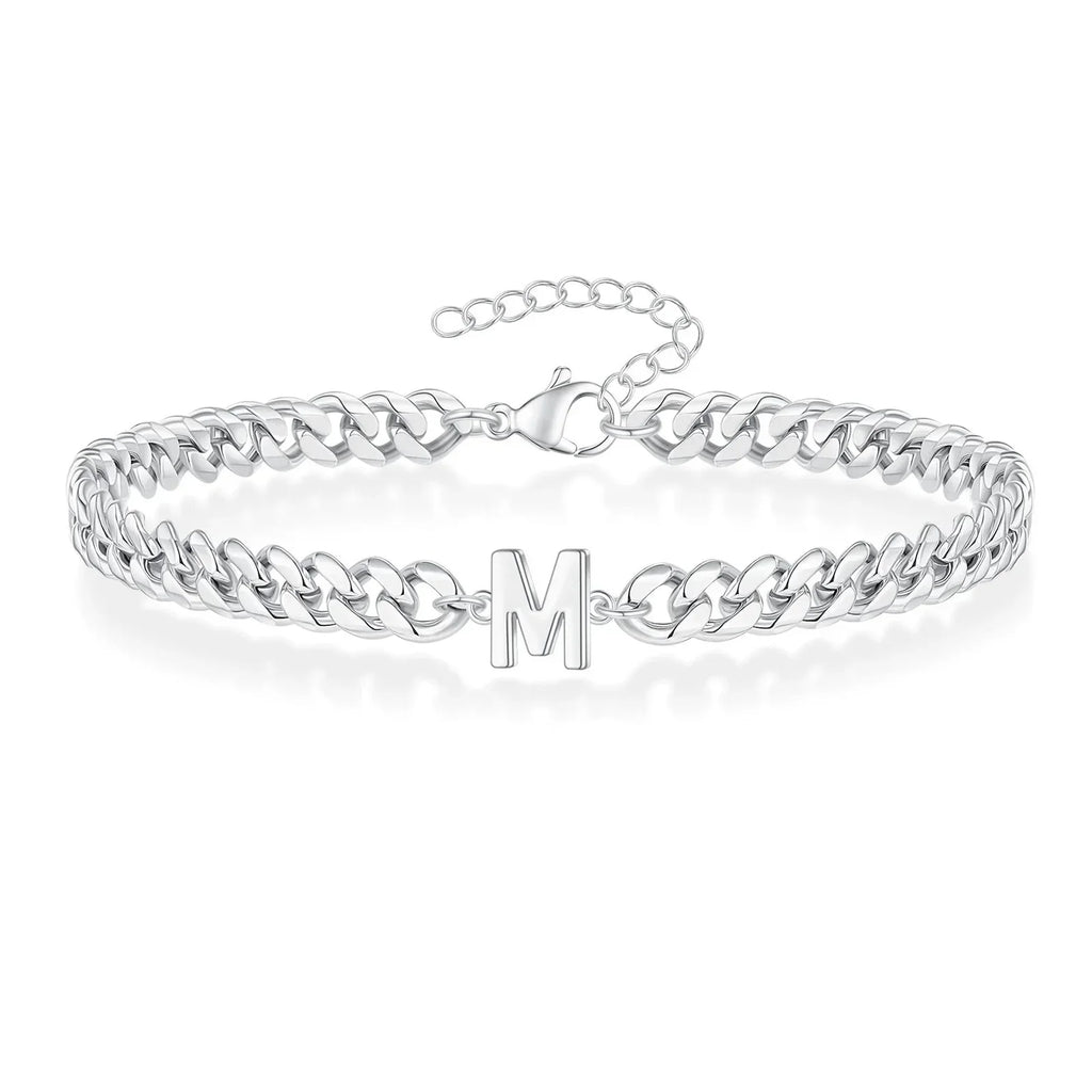 Twisted initial letter bracelet