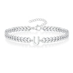 Twisted initial letter bracelet