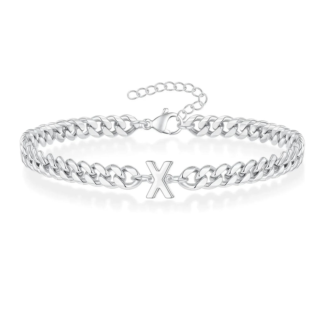 Twisted initial letter bracelet