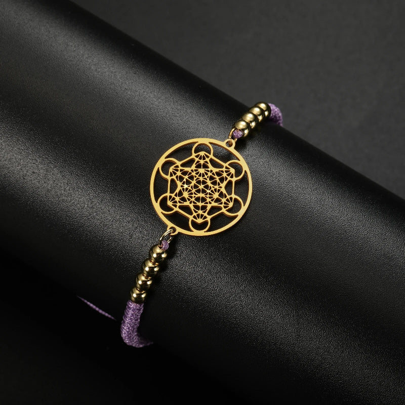 Women's Colored Metatron Cube Bracelet Purple