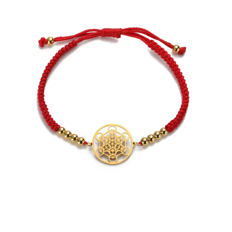 Women's Colored Metatron Cube Bracelet Red