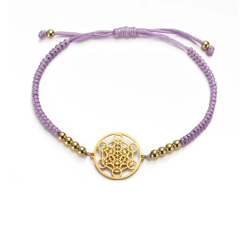 Women's Colored Metatron Cube Bracelet Purple