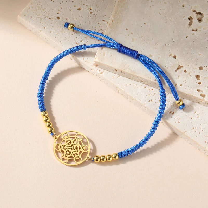 Women's Colored Metatron Cube Bracelet Blue