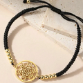 Women's Colored Metatron Cube Bracelet Black