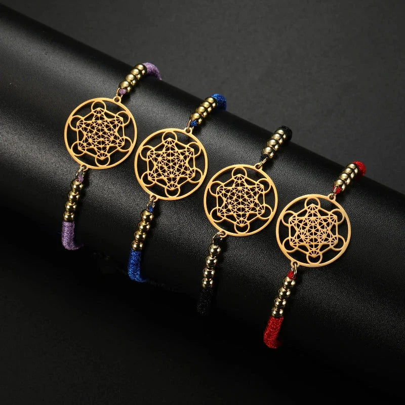 Women's Colored Metatron Cube Bracelet Red