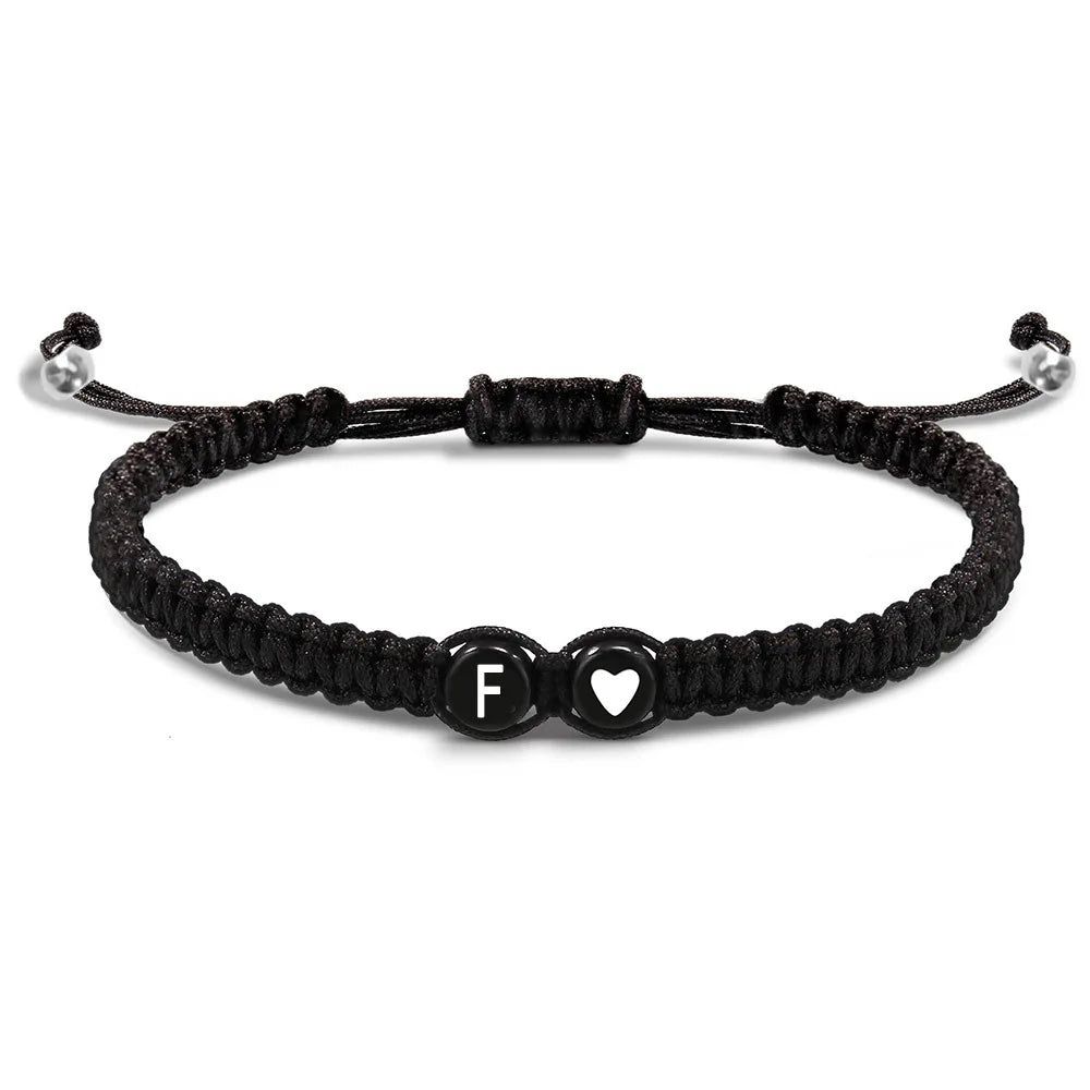 Bracelet tressé initiale f