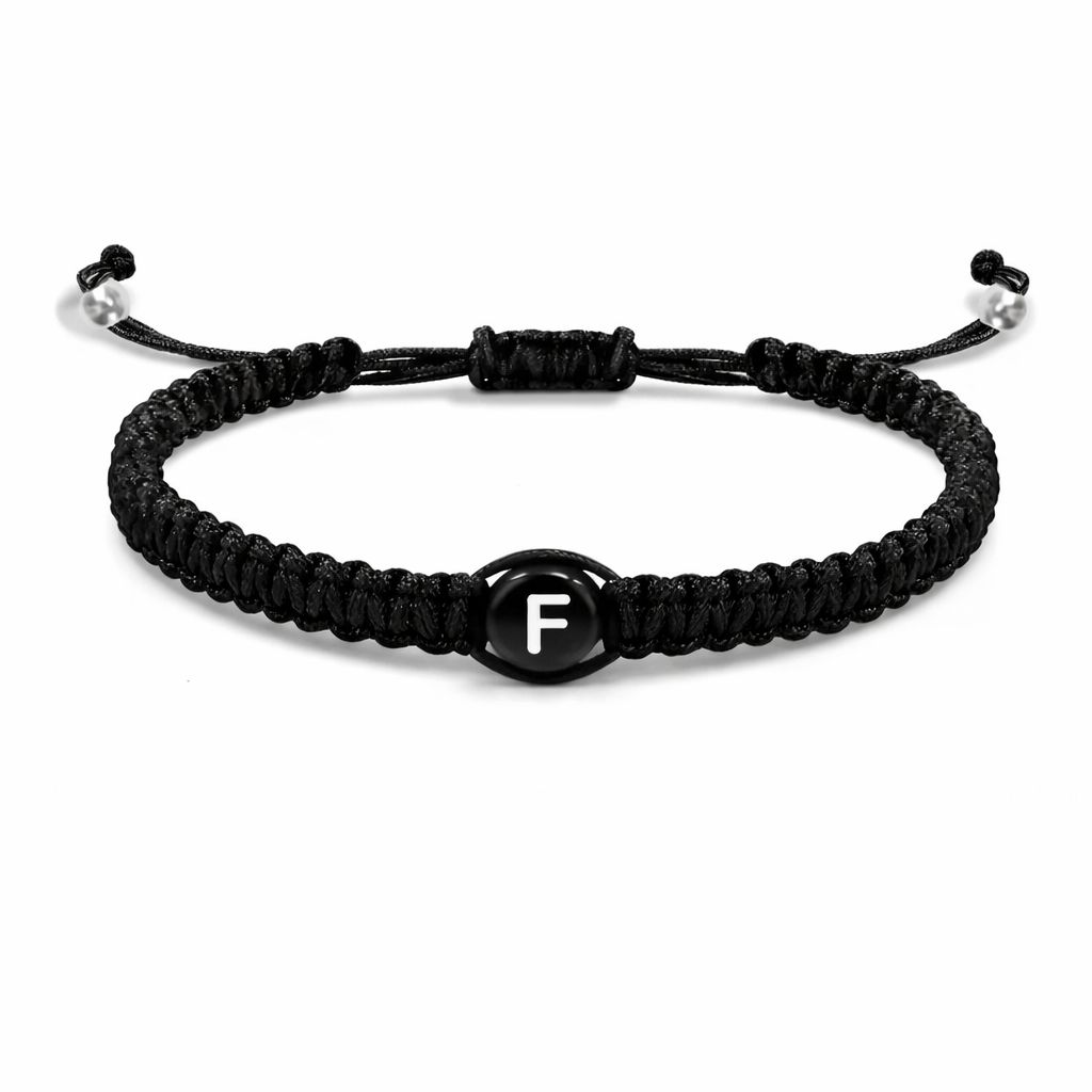 Bracelet tressé initiale f