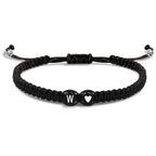 Braided initial letter bracelet