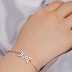 Pulsera Triple Luna Brujería Pulsera Wicca plata