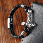 Bracelet torsadé noir ancre
