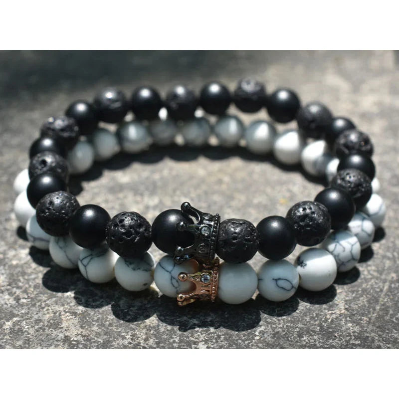 Couple Bracelets King & Queen Crown Chain
