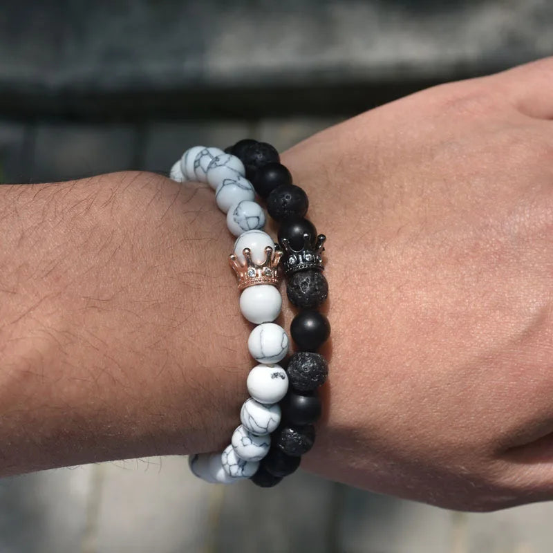 Couple Bracelets King & Queen Crown Chain