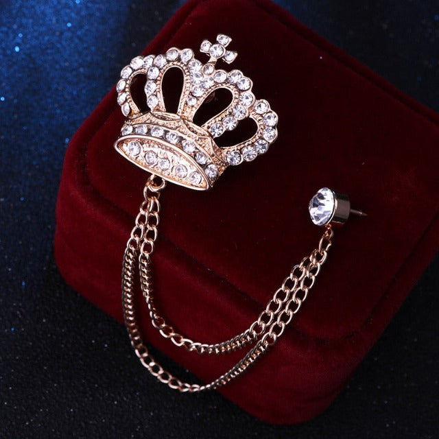Crown Lapel Pin – Elegant Suit Brooch