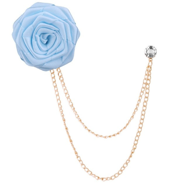 Rose Flower Lapel Pin – Elegant Suit Brooch