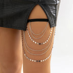 Cadena de Muslo Corazón - Joya de Muslo Pierna Cuerpo Muslo Mujer plata
